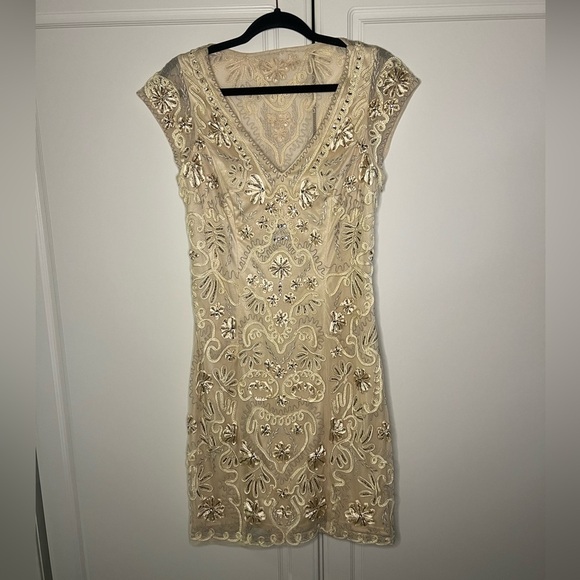 Sue Wong Embellished Illusion Back Dress - Picture 1 of 13